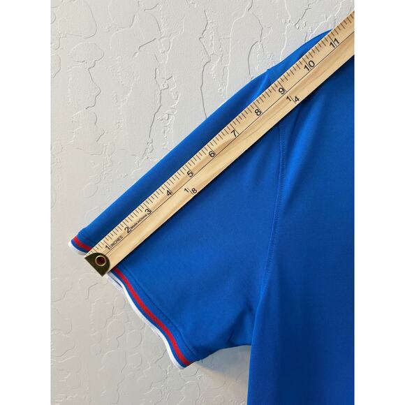 G/Fore Polo Shirt Pique Knit Performance Men’s Sz M Blue Red G4 - Picture 8 of 10